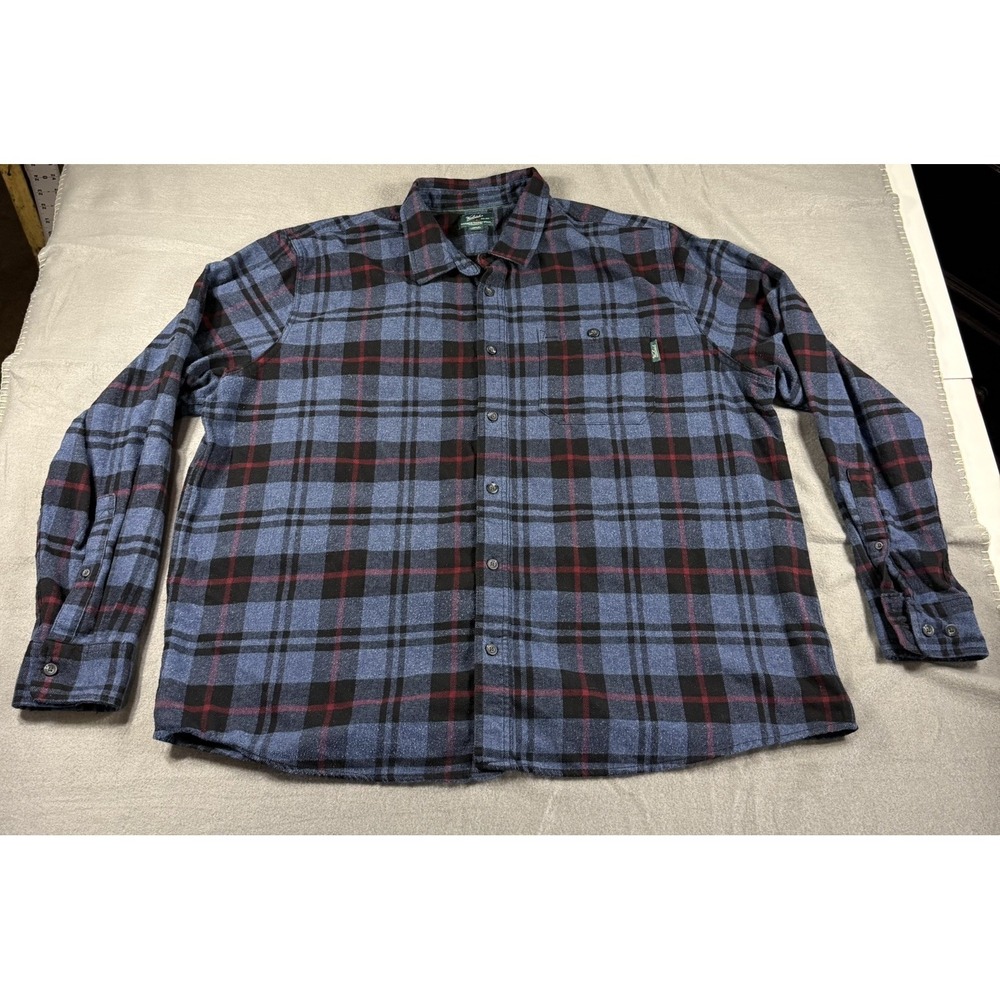 Woolrich Woolen Mills Flannel Shirt – Blue Plaid – 3XL Button Down Long Sleeve